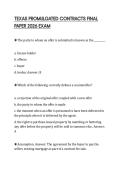TEXAS PROMULGATED CONTRACTS FINAL PAPER 2026 EXAM