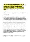 TEXAS JURISPRUDENCE DENTAL EXAM FINAL PAPER EXAM REVIEW FULL SOLUTION QUESTIONS AND ANSWERS 2026