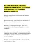 TEXAS PROMULGATED CONTRACTS CHAMPIONS EXAM ACTUAL EXAM PAPER 2026 COMPLETE QUESTIONS AND ANSWERS GRADED A&plus;