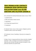 TEXAS PROMULGATED CONTRACTS CHAMPIONS EXAM CERTIFICATION EVALUATION EXAMS 2026 SOLVED QUESTIONS AND SOLUTIONS GRADED A&plus;