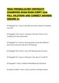 TEXAS PROMULGATED CONTRACTS CHAMPIONS EXAM EXAM SCRIPT 2026 FULL SOLUTIONS AND CORRECT ANSWERS GRADED A&plus;