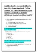 Road Construction Inspector Certification Exam With Actual Questions & Verified Answers&comma; Plus Explained Rationales&sol;Expert Verified For Guaranteed 100&percnt; Pass 2026&sol;Latest Update&sol;Instant Download Pdf