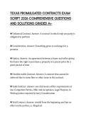 TEXAS PROMULGATED CONTRACTS EXAM SCRIPT 2026 COMPREHENSIVE QUESTIONS AND SOLUTIONS GRADED A&plus;