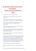 Florida Claims Adjuster Exam 6-20 All Lines Adjuster &ndash; Florida &ndash; Review with 332 Questions &lpar;41 Pages&rpar;