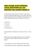 TEXAS SAE REAL ESTATE APPRAISAL ACTUAL EXAM PAPER 2026 200&plus; QUESTIONS AND ANSWERS GRADED A&plus;