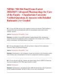 NR566 &sol; NR 566 Final Exam &lpar;Latest 2026&sol;2027&rpar; Advanced Pharmacology for Care of the Family &ndash; Chamberlain University Verified Questions & Answers with Detailed Rationales &vert; A&plus; Graded