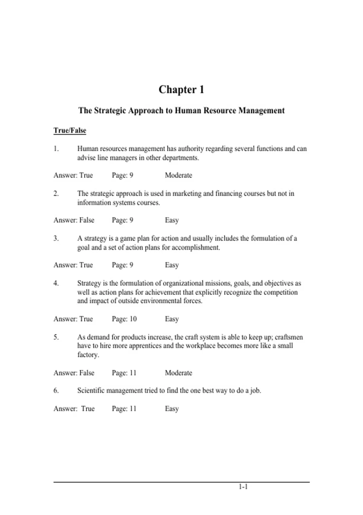 practice test bank questions, final exam : Human Resources Management A ...