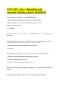 STAT 503 - Quiz 4 Question and answers already passed 2025&sol;2026