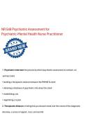 Latest 2026&sol;2027 NR 548 Psychiatric Assessment for Psychiatric-Mental Health Nurse Practitioner