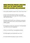 BURNS PEDIATRIC PRIMARY CARE EXAM SCRIPT 2026 TEST BANK COMPLETE QUESTIONS ANSWERS AND RATIONALES