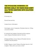 THE PSYCHIATRIC INTERVIEW 4TH EDITION CARLAT TEST BANK EXAM SCRIPT 2026 TESTED QUESTIONS WITH SOLUTIONS GRADED A&plus;
