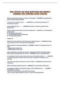 REAL ESTATE LAW EXAM QUESTIONS AND CORRECT ANSWERS 100&percnt; VERIFIED LATEST UPDATE&excl;&excl;