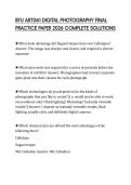 BYU ART061 DIGITAL PHOTOGRAPHY FINAL PRACTICE PAPER 2026 COMPLETE SOLUTIONS