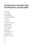 BYU ART061 DIGITAL PHOTOGRAPHY FINAL TEST PAPER 2026 FULL SOLUTION VERIFIED