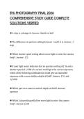 BYU PHOTOGRAPHY FINAL 2026 COMPREHENSIVE STUDY GUIDE COMPLETE SOLUTIONS VERIFIED