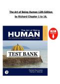 The Art of Being Human &lpar;12th Edition&rpar; by Richard Paul Janaro &vert; Pearson &ndash; Complete Test Bank for Chapters 1&ndash;16