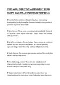 C100 WGU OBJECTIVE ASSESSMENT EXAM SCRIPT 2026 FULL EVALUATION VERIFIED A&plus;