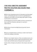 C100 WGU OBJECTIVE ASSESSMENT PRACTICE SOLUTION 2026 SOLVED ITEMS CONFIRMED A&plus;