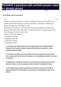 PACKRAT 3 questions with verified answers rated A&plus; already passed