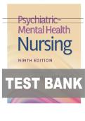 TEST BANK FOR Psychiatric-Mental Health Nursing Ninth&comma; North American Edition by SHEILA L&period; VIDEBECK ISBN&colon; 9781975184773 ALL CHAPTERS COVERED COMPLETE GUIDE 100&percnt; VERIFIED A&plus; GRADE ASSURED&excl;&excl;&excl;&excl;&excl;NEW LATEST UPDATE&excl;&excl;&excl;&excl;&excl;&excl;