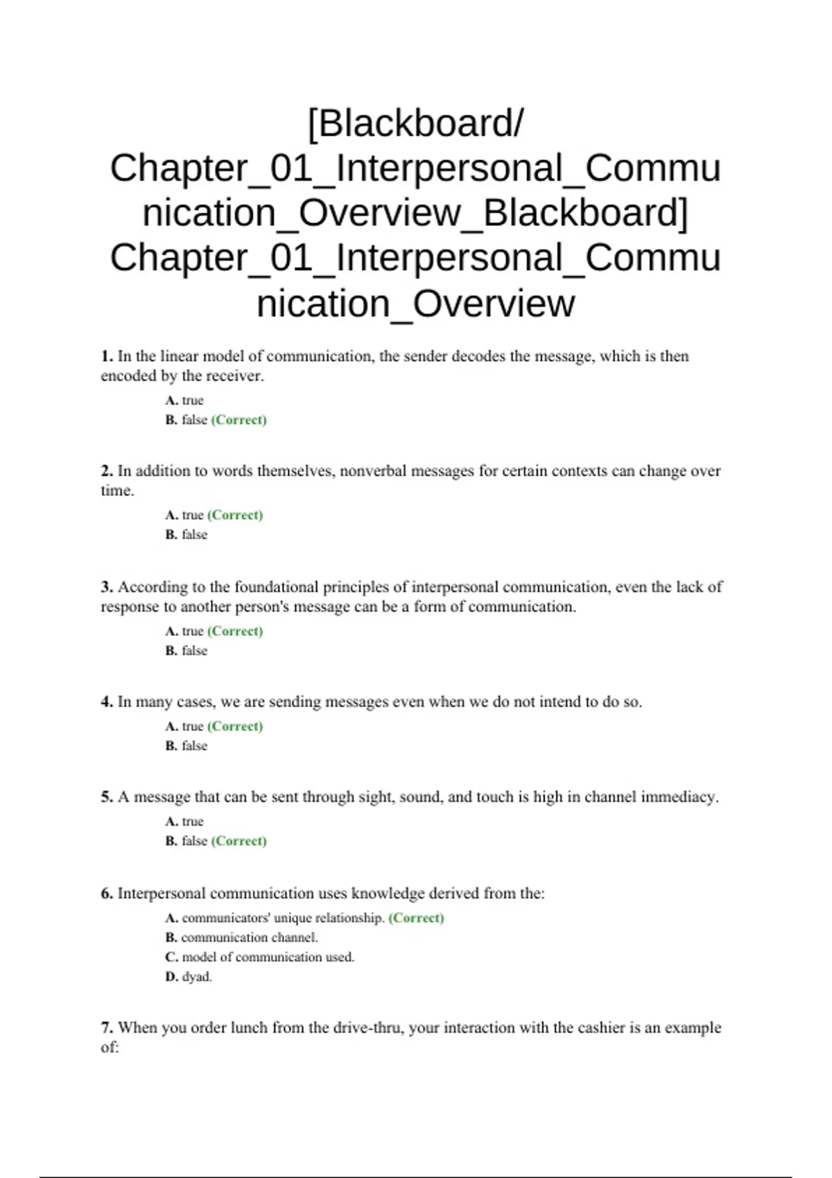 practice test bank questions, final exam : Interconnections ...