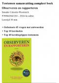 Tentamen samenvatting Observeren en rapporteren Westreich - Hele boek 30 min&period; leestijd &plus; oefentoets &sol; 9789043041201 &sol;