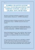 FLORIDA 2-20 AGENTS LICENSE ACTUAL EXAM 2026 QUESTIONS AND VERIFIED ANSWERS &vert; ALREADY A GRADED &vert; NEW AND REVISED