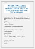 RBT PRACTICE EXAM ALL QUESTIONS AND CORRECT DETAILED ANSWERS &vert;LATEST 2026 VERSION &vert; ALREADY A GRADED &vert; NEW AND REVISED
