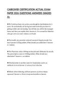 CAREGIVER CERTIFICATION ACTUAL EXAM PAPER 2026 QUESTIONS ANSWERS GRADED A&plus;