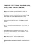 CAREGIVER CERTIFICATION FINAL PAPER 2026 SOLVED ITEMS ACCURATE MARKING