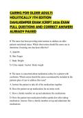 CARING FOR OLDER ADULTS HOLISTICALLY 7TH EDITION DAHLKEMPER EXAM SCRIPT 2026 EXAM FULL QUESTIONS AND CORRECT ANSWERS ALREADY PASSED