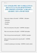 LSU GEOGRAPHY 2051 NAMIKAS FINAL 2026 ACTUAL EXAM 250 QUESTIONS AND VERIFIED ANSWERS &vert; ALREADY A GRADED &vert; NEW AND REVISED