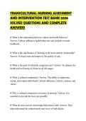 TRANSCULTURAL NURSING ASSESSMENT AND INTERVENTION TEST BANK 2026 SOLVED QUESTIONS AND COMPLETE ANSWERS