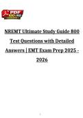 NREMT EMT Ultimate Study Guide 2025&ndash;2026 &vert; 800 Practice Questions with Detailed Answers &vert; EMT National Registry Exam Prep