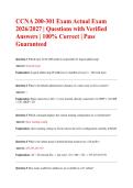CCNA 200-301 Exam Actual Exam 2026&sol;2027 &vert; Questions with Verified Answers &vert; 100&percnt; Correct &vert; Pass Guaranteed