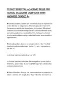 TX PACT ESSENTIAL ACADEMIC SKILLS 700 ACTUAL EXAM 2026 QUESTIONS WITH ANSWERS GRADED A&plus;