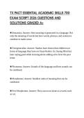 TX PACT ESSENTIAL ACADEMIC SKILLS 700 EXAM SCRIPT 2026 QUESTIONS AND SOLUTIONS GRADED A&plus;