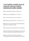 TX PACT ESSENTIAL ACADEMIC SKILLS 700 EXAM STUDY GUIDE 2026 COMPLETE QUESTIONS AND CORRECT ANSWERS