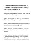 TX PACT ESSENTIAL ACADEMIC SKILLS 700 EXAMINATION TEST 2026 FULL QUESTIONS WITH ANSWERS GRADED A&plus;