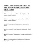 TX PACT ESSENTIAL ACADEMIC SKILLS 700 FINAL PAPER 2026 COMPLETE QUESTIONS AND SOLUTIONS
