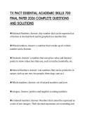 TX PACT ESSENTIAL ACADEMIC SKILLS 700 FINAL PAPER 2026 COMPLETE QUESTIONS AND SOLUTIONS