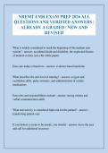 NREMT EMR EXAM PREP 2026 ALL QUESTIONS AND VERIFIED ANSWERS &vert; ALREADY A GRADED &vert; NEW AND REVISED