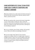 UAMS MICROBIOLOGY EXAM 1 EXAM STUDY GUIDE 2026 COMPLETE QUESTIONS AND CORRECT ANSWERS