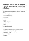 UAMS MICROBIOLOGY EXAM 1 EXAMINATION TEST 2026 FULL QUESTIONS WITH ANSWERS GRADED A&plus;