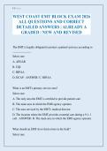 WEST COAST EMT BLOCK EXAM 2026 ALL QUESTIONS AND CORRECT DETAILED ANSWERS &vert; ALREADY A GRADED &vert; NEW AND REVISED