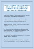 NC LIFE INSURANCE LICENSE ACTUAL EXAM 2026 ALL QUESTIONS AND CORRRECT DETAILED ANSWERS &vert; RATED A &plus;&vert; NEW AND REVISED