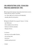 USA WEIGHTLIFTING LEVEL 1 EXAM 2026 PRACTICE QUESTION SET TWO