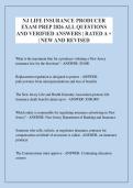 NJ LIFE INSURANCE PRODUCER EXAM PREP 2026 ALL QUESTIONS AND VERIFIED ANSWERS &vert; RATED A &plus; &vert; NEW AND REVISED