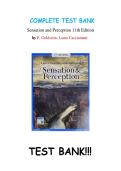 Test Bank Sensation and Perception &lpar;11th Edition&rpar; by E&period; Bruce Goldstein &vert; Revised Edition &vert; MCQs & Essay Questions