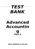 Test Bank&colon; Advanced Accounting Part 2 by Millan &vert; Verified Questions & Answers &vert; Complete Chapters &vert; 2026&sol;2027 A&plus;